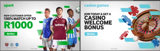 Betway south africa welcome bonus