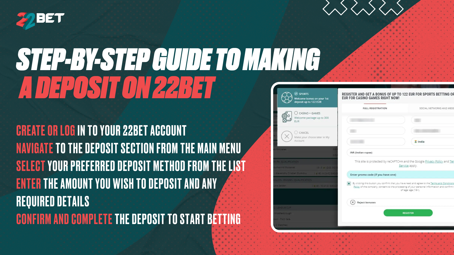 Step-by-Step Guide to Making a Deposit on 22Bet
